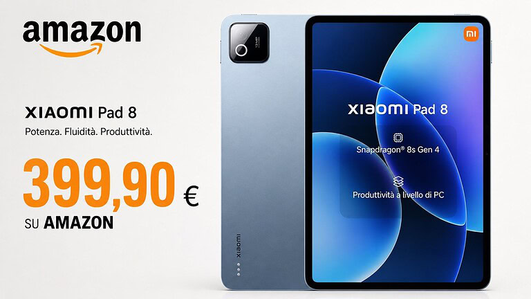 Xiaomi Pad 8 in offerta su Amazon: 399 euro con Snapdragon 8s Gen 4