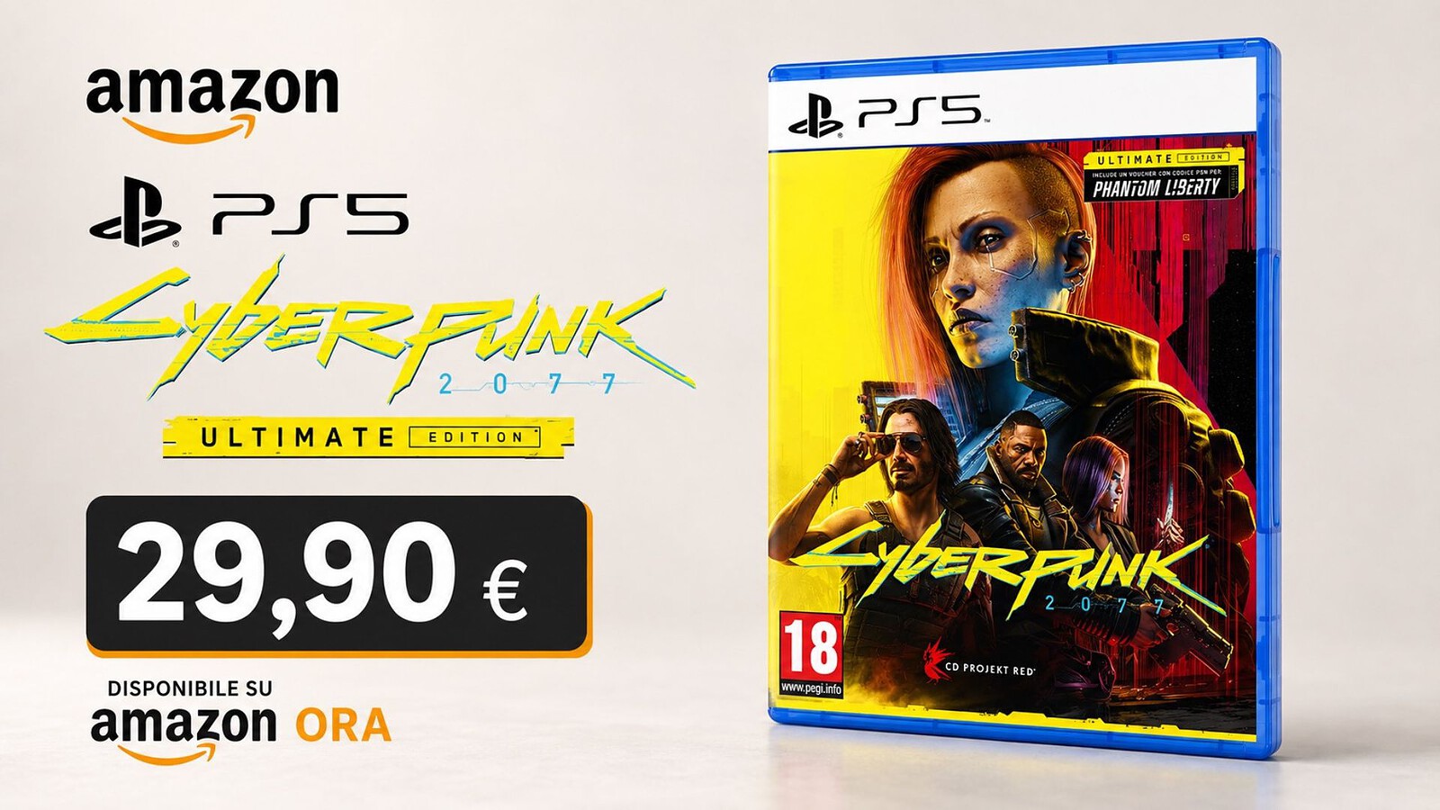 Cyberpunk 2077 Ultimate Edition al minimo storico su Amazon