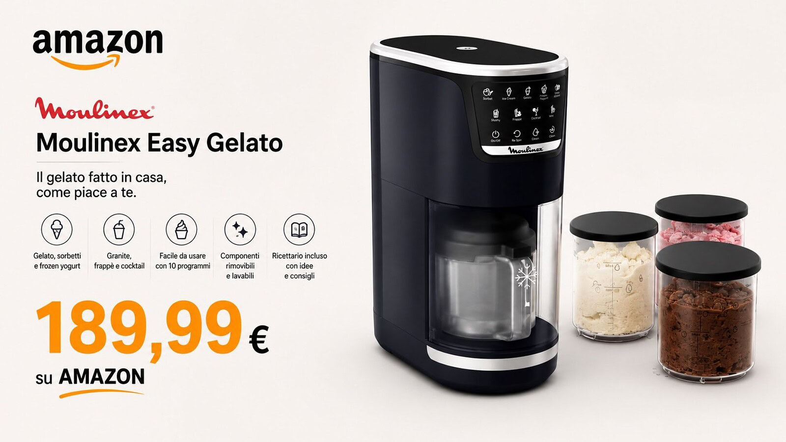 Moulinex Dolci MJ6038 in offerta su Amazon a 189,99 euro