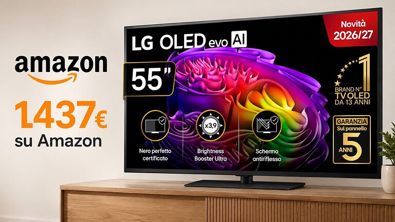 LG OLED55G66LS al minimo storico: TV OLED 2026 sotto i 1.500 euro