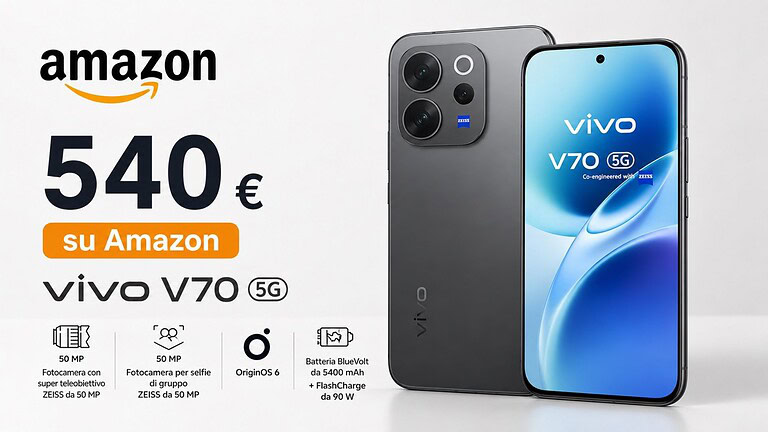 Vivo V70 5G al minimo storico: fotocamera ZEISS a 540 euro