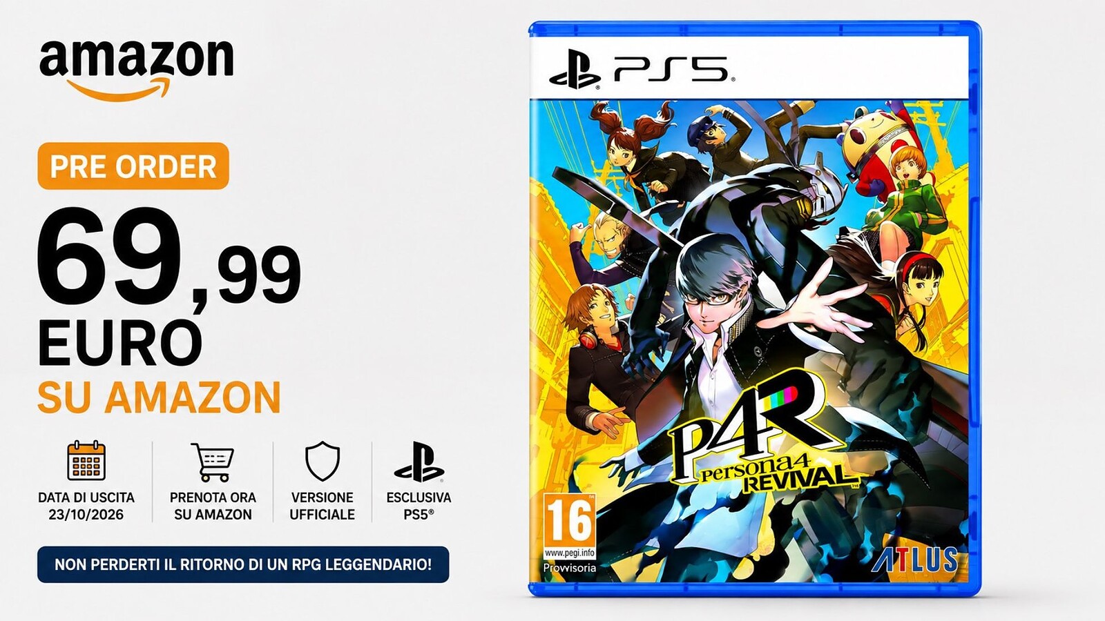 Persona 4 Revival: preordine PS5 già disponibile su Amazon