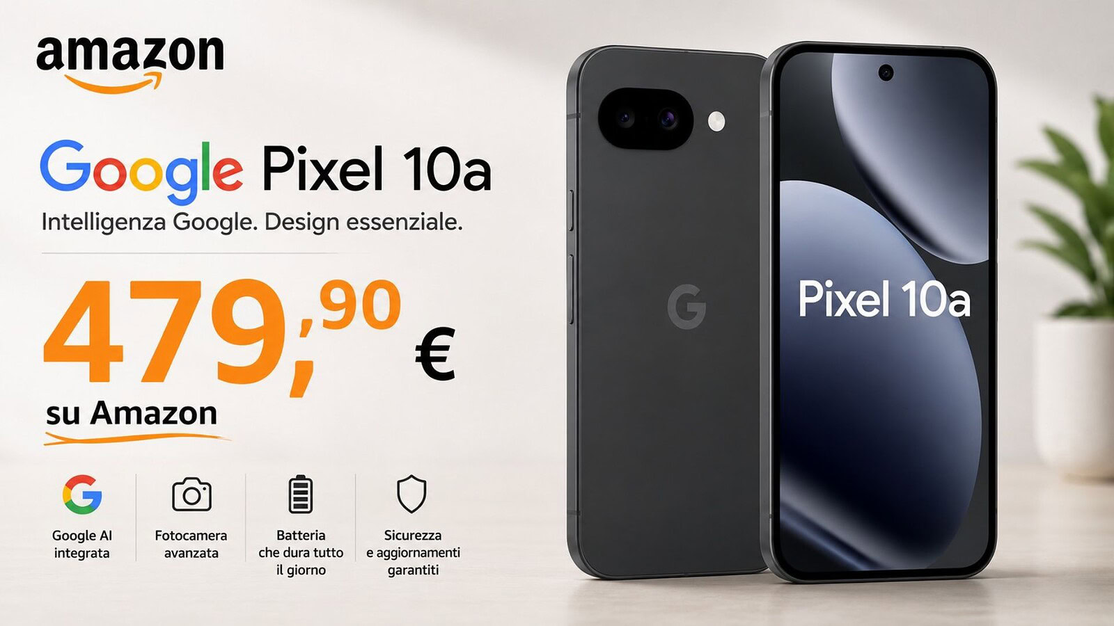 Google Pixel 10a al minimo storico su Amazon: prezzo sceso a 479,90 €