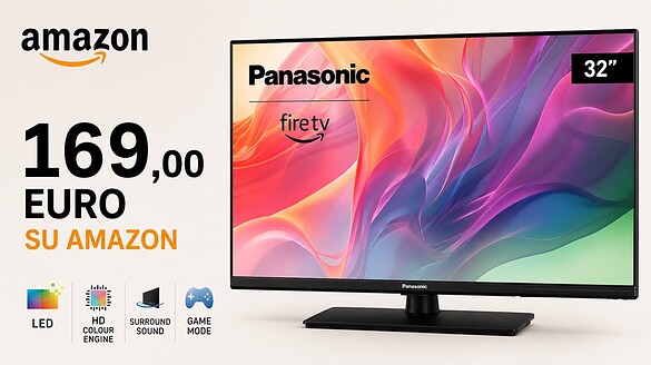 Panasonic TV-32S55AEZ crolla su Amazon: sconto del 44%