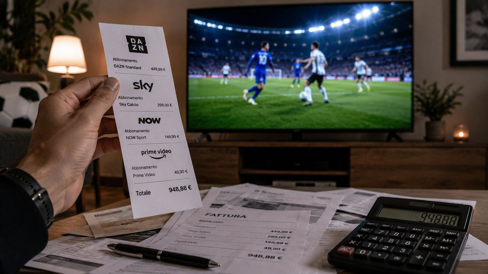 Calcio in TV, la stagione 2026/2027 può costare fino a 984 euro