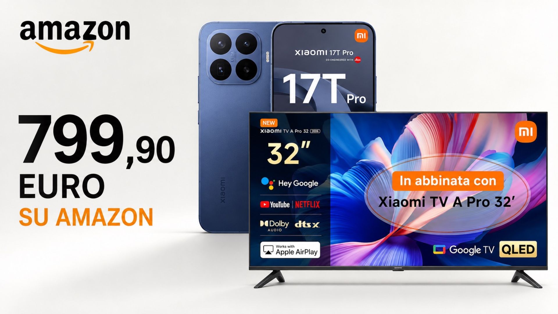 Xiaomi 17T Pro in bundle su Amazon con smart TV: sconto da 290 euro Xiaomi 17T Pro in bundle su Amazon con smart TV: sconto da 290 euro