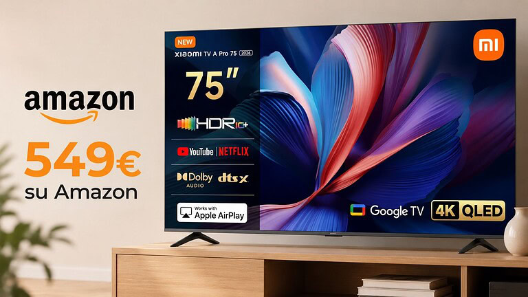 Xiaomi TV A Pro 75 (2026): QLED 4K da 75 pollici a 549 euro