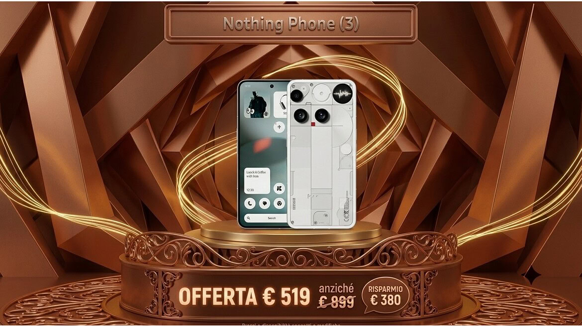 Nothing Phone (3) crolla a 519 euro su Amazon: sconto record