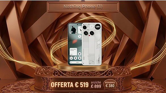 Nothing Phone (3) crolla a 519 euro su Amazon: sconto record