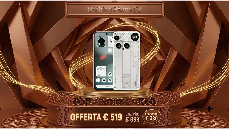 Nothing Phone (3) crolla a 519 euro su Amazon: sconto record