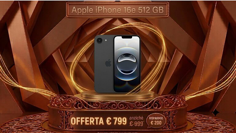 iPhone 16e da 512 GB al minimo storico su Amazon: -200 euro