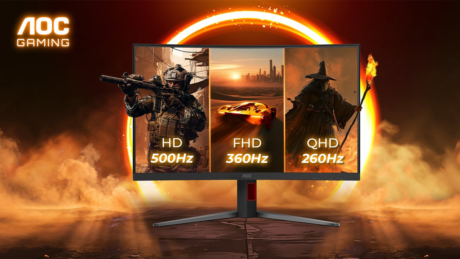 AOC GAMING CQ32G4ZA ufficiale: monitor con triplo refresh rate