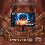 Samsung Odyssey G6 crolla a 259€ su Amazon: sconto del 48%