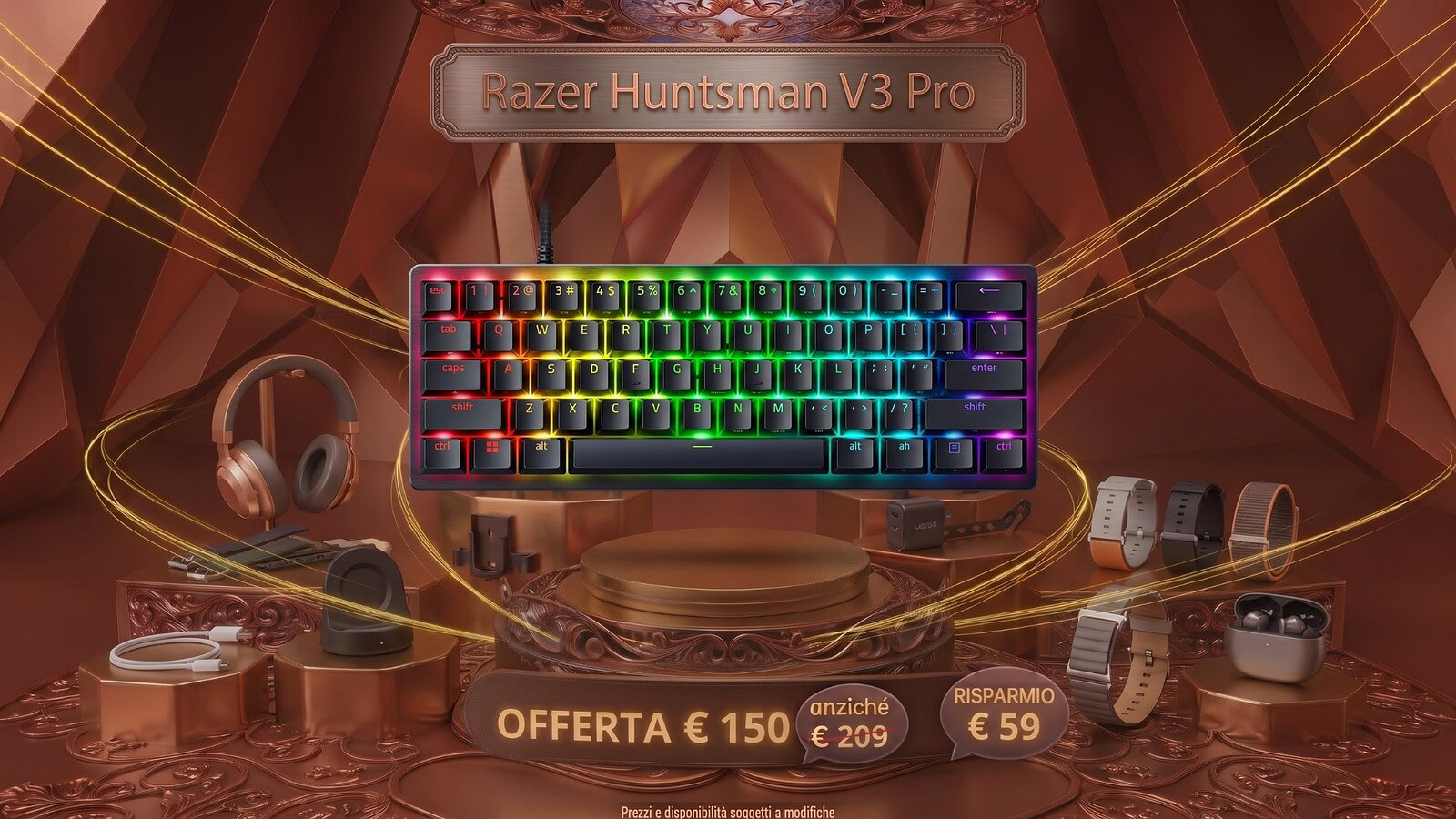 Razer Huntsman V3 Pro Mini al minimo storico: sconto del 29%