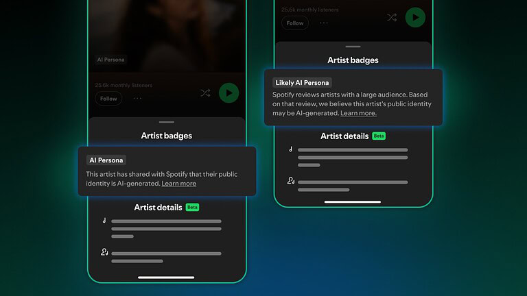 Spotify introduce il badge AI Persona per gli artisti AI