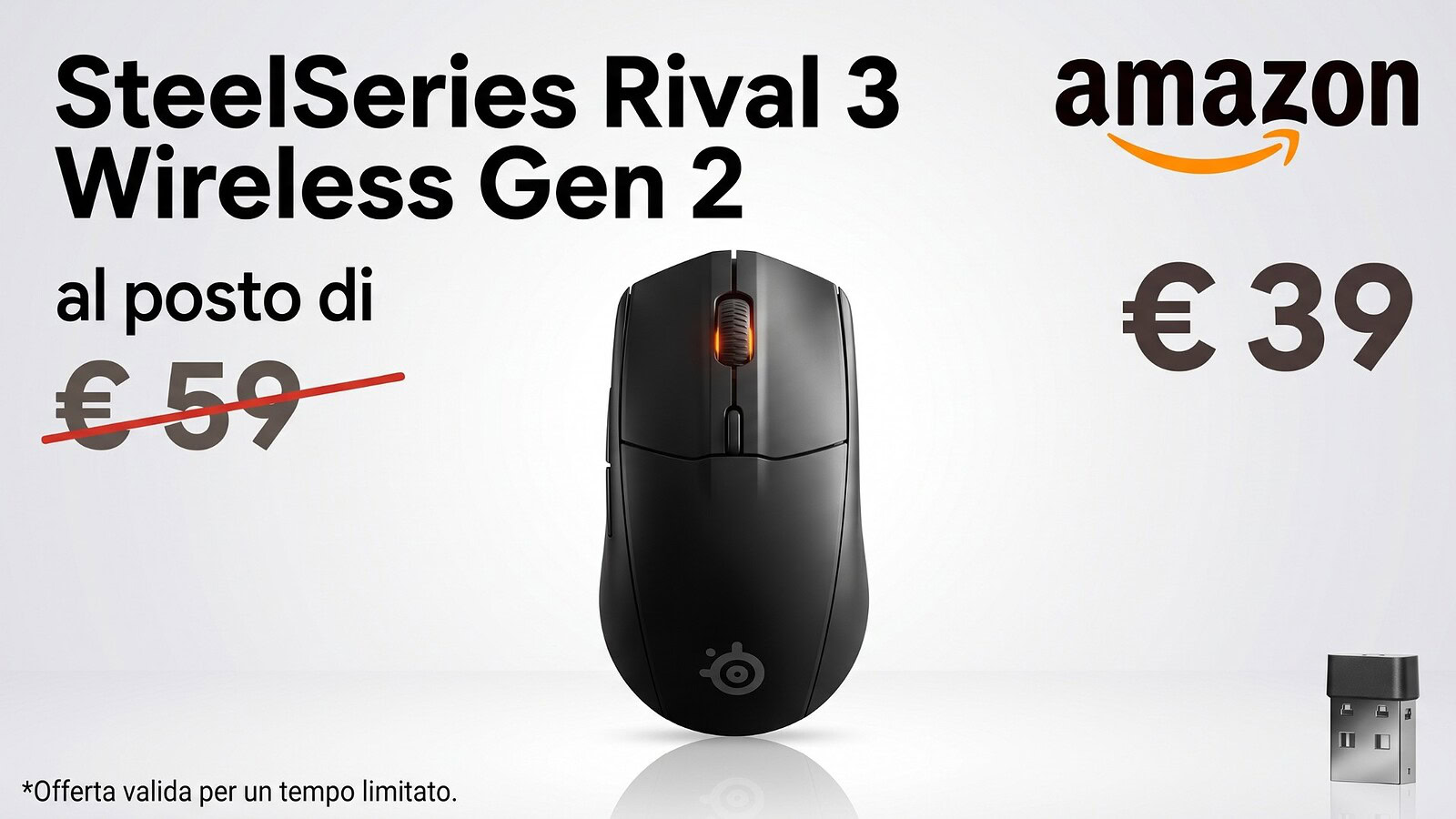 SteelSeries Rival 3 in offerta su Amazon a 39,95 euro