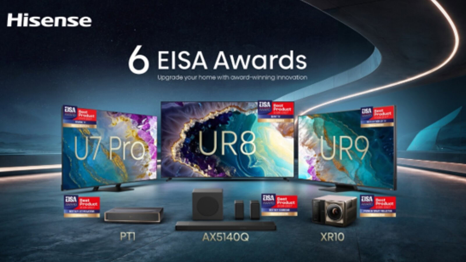 Hisense conquista sei EISA Awards 2026-2027 tra TV, proiettori e audio
