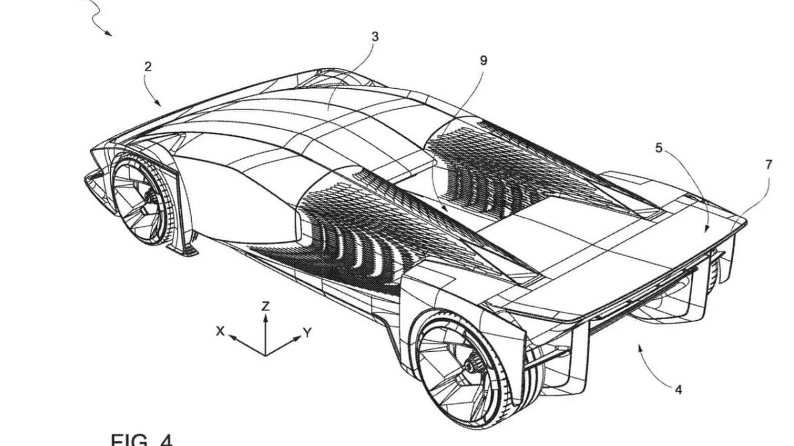 Ferrari, brevetto sui fari posteriori mobili che creano carico