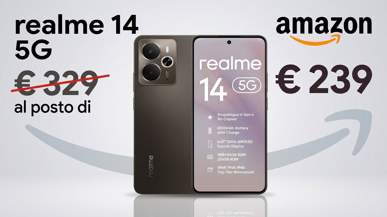 Realme 14 5G crolla a 239,99 euro: l'offerta Amazon da cogliere