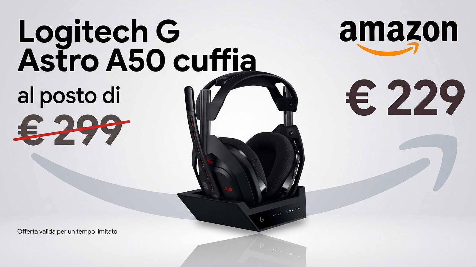 Logitech G Astro A50 in offerta: sconto del 23% su Amazon