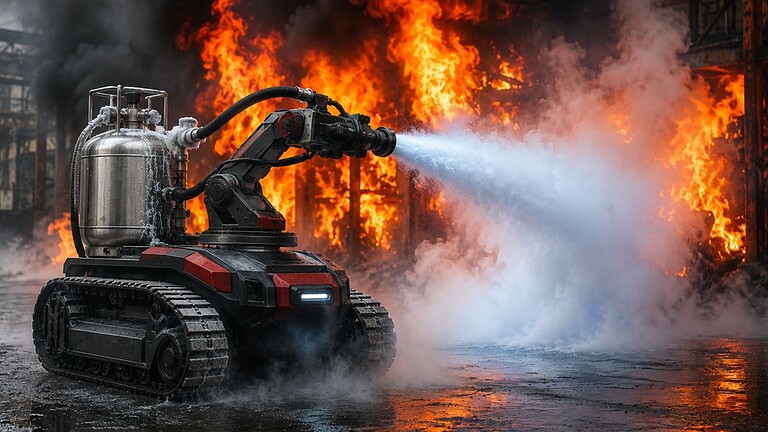 Azoto liquido contro gli incendi: il robot che sfida le fiamme