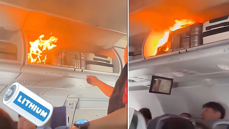 Batterie al litio, incendi in volo: due casi ogni settimana