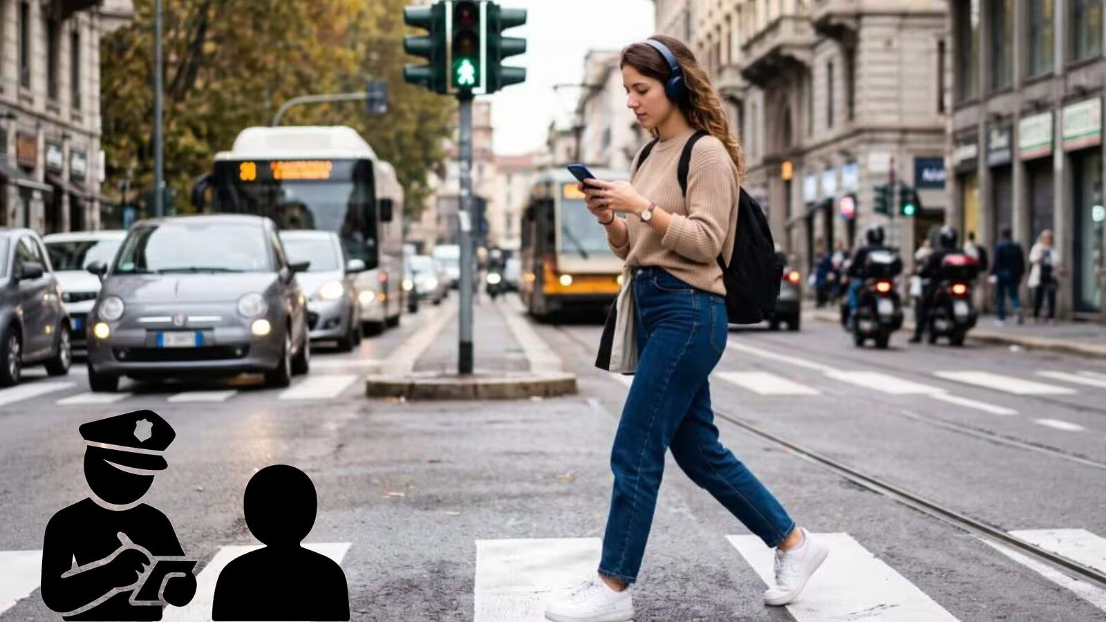 Codice della Strada, multa da 75 euro ai pedoni con lo smartphone