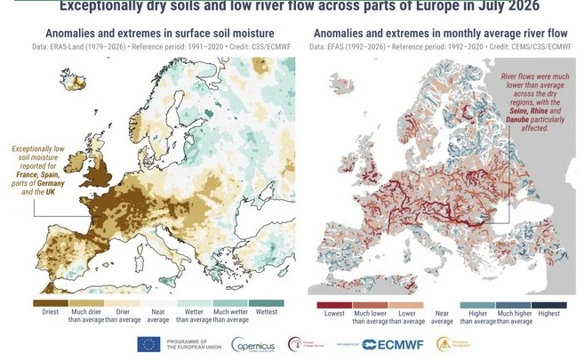estate 2026 Estate 2026, la NASA mostra il caldo record in Europa