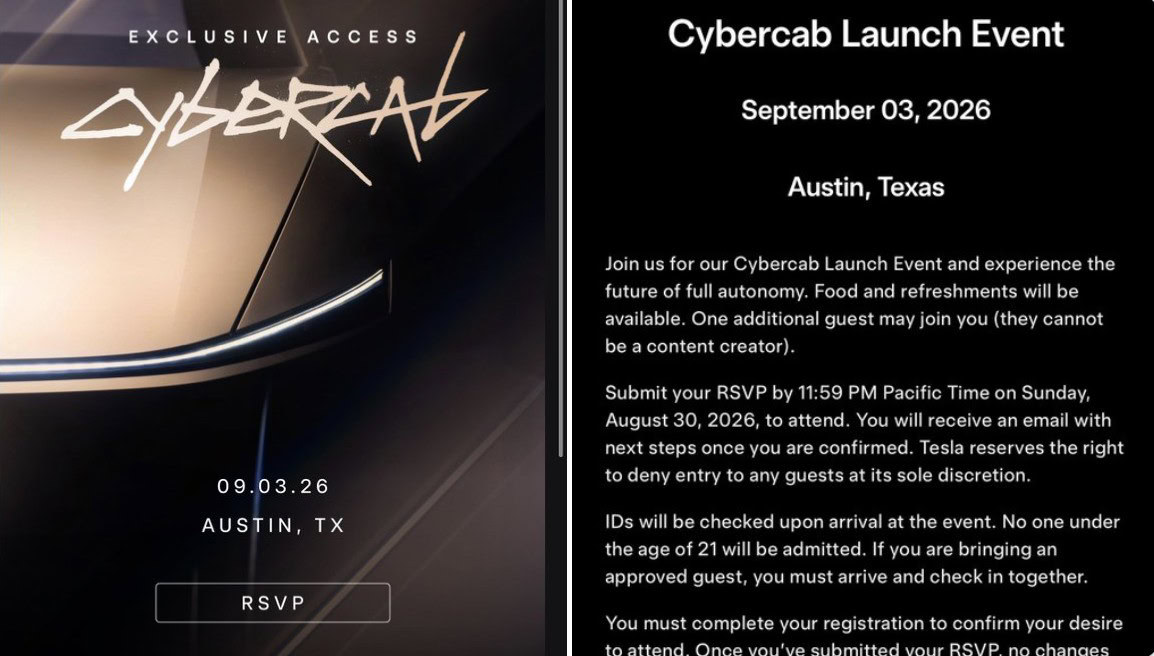 Tesla Cybercab Tesla Cybercab, il debutto su strada arriva il 3 settembre ad Austin