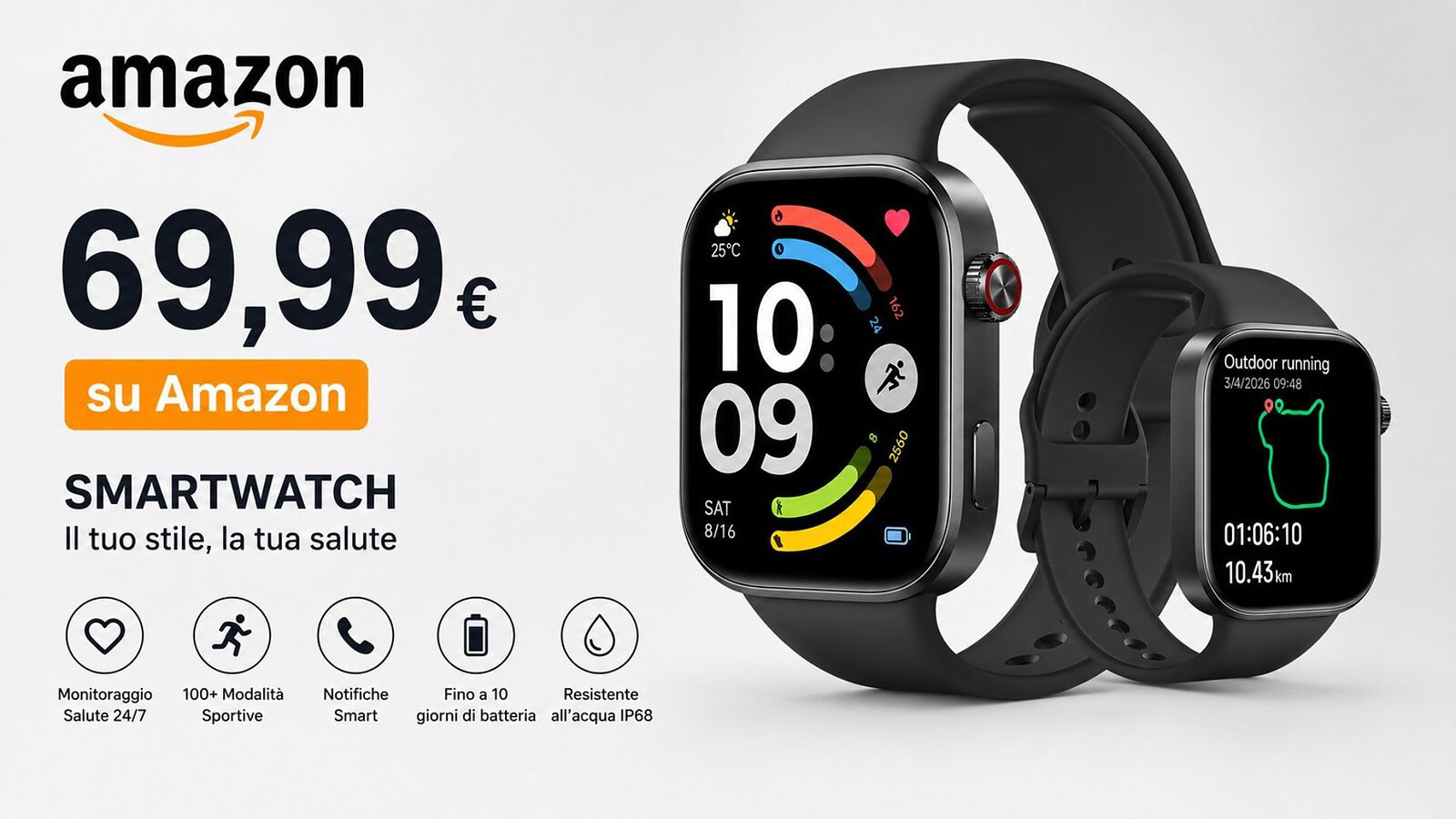 Redmi Watch 6 crolla a 69,99 euro su Amazon: minimo storico