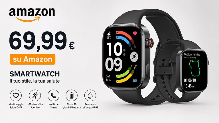 Redmi Watch 6 crolla a 69,99 euro su Amazon: minimo storico