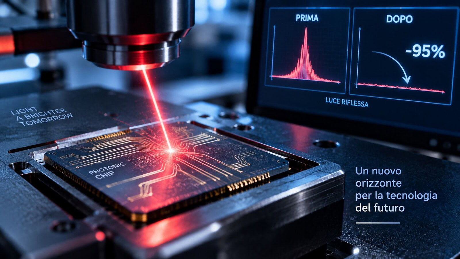 Chip fotonici: laser cristallizza gli isolatori e taglia il 95%