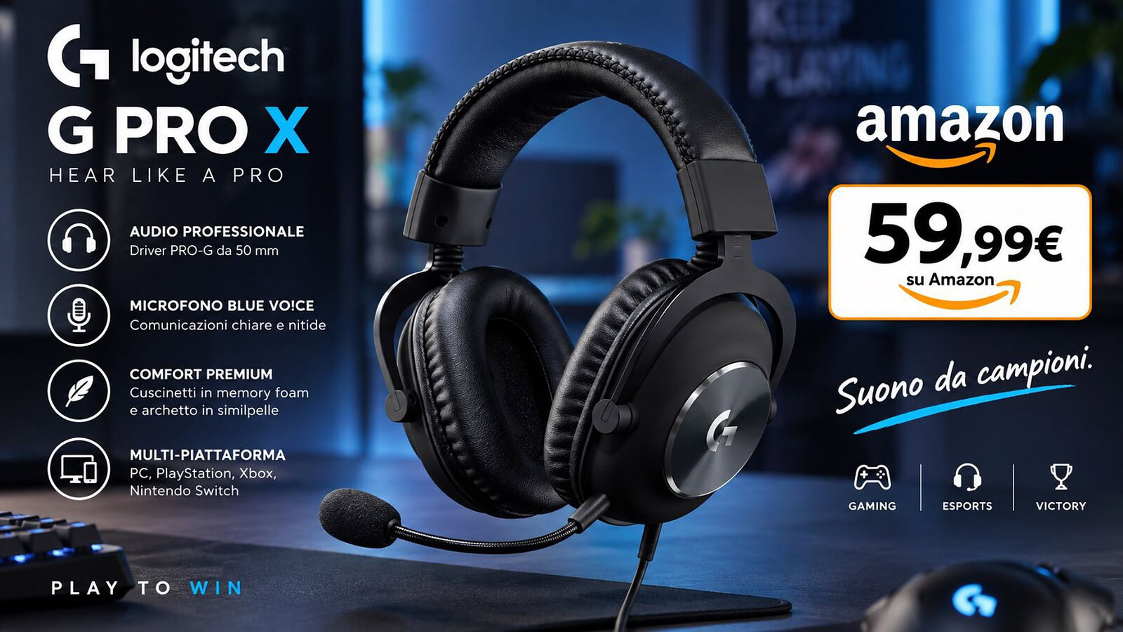 Logitech G Pro X SE in sconto del 40%: cuffie a 59,99 euro