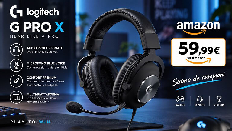 Logitech G Pro X SE in sconto del 40%: cuffie a 59,99 euro