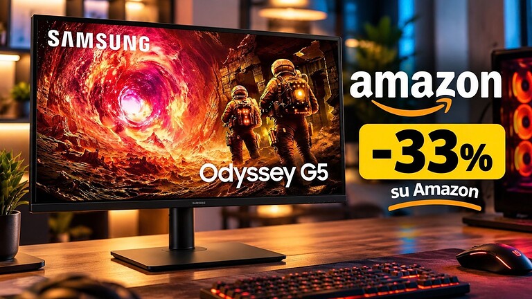 Samsung Odyssey G5 al minimo storico: QHD a 180Hz a 186,20 euro