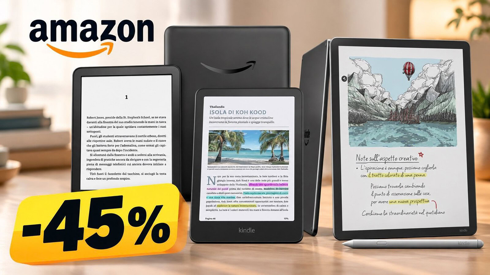 Kindle scontati fino al 45% su Amazon prima della Festa Prime
