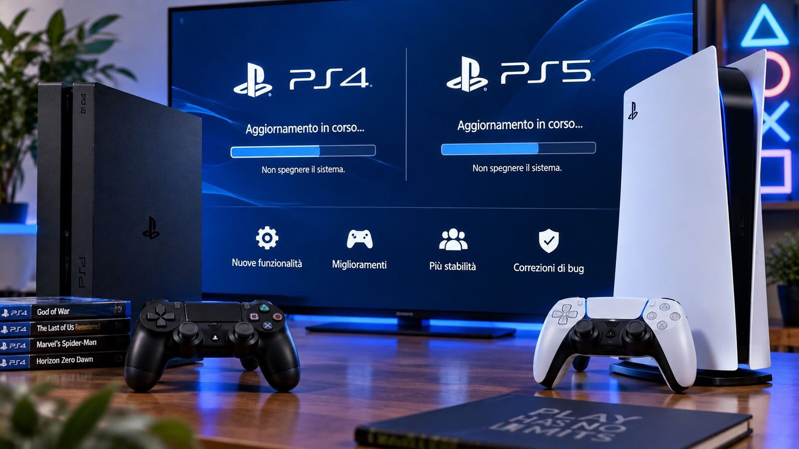 PS5 e PS4, è tempo di aggiornare: il nuovo firmware attiva il PSSR potenziato di default