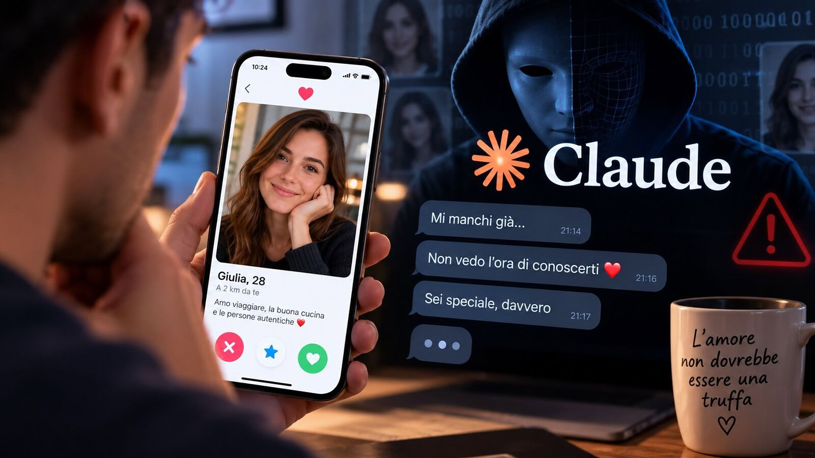 Claude usato in 20 app di dating: 2,36 milioni di messaggi finti