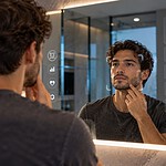 Specchio smart: speaker Bluetooth e luci LED che cambiano colore