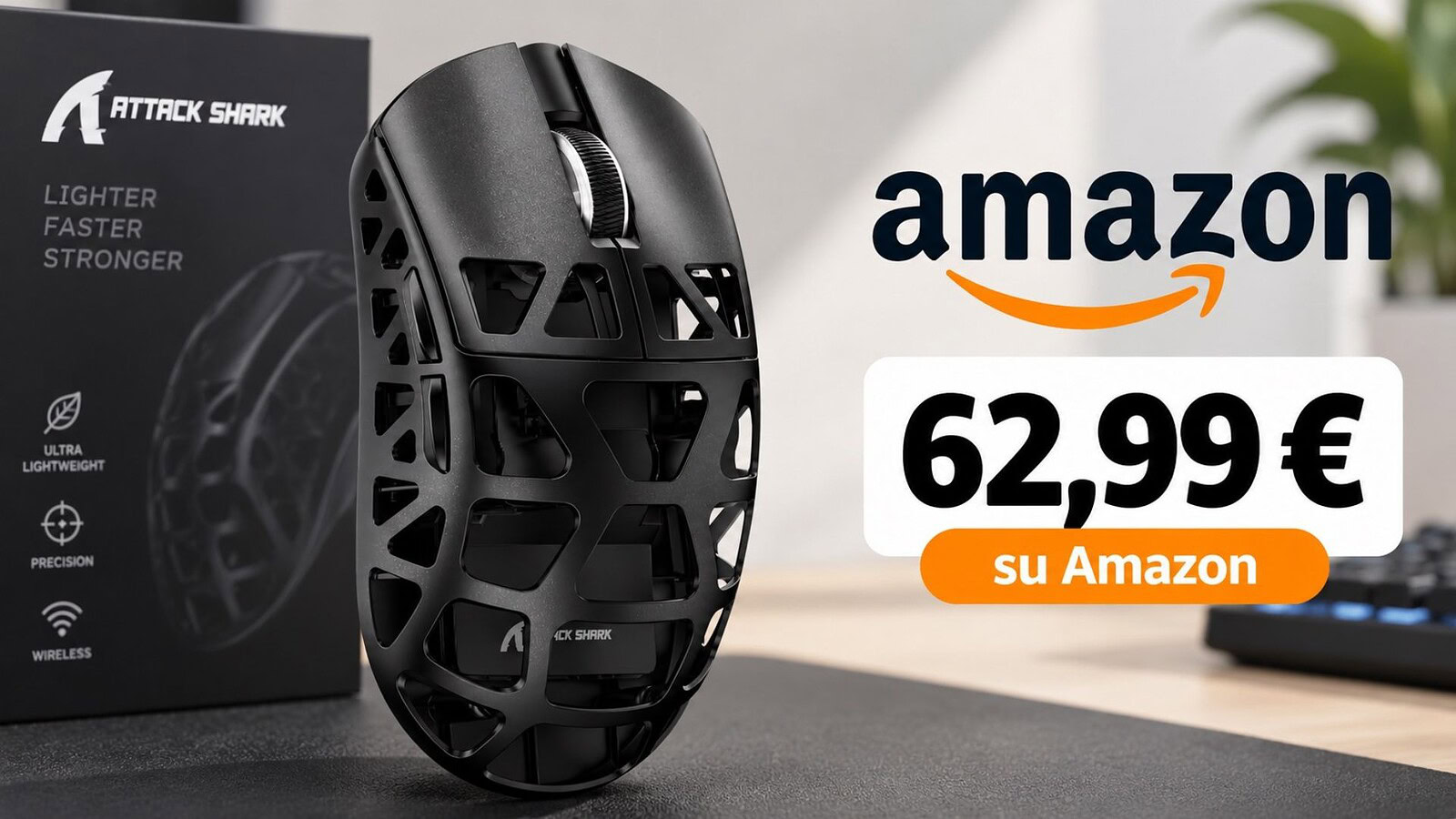 Shark R3, mouse gaming ultraleggero al minimo storico su Amazon