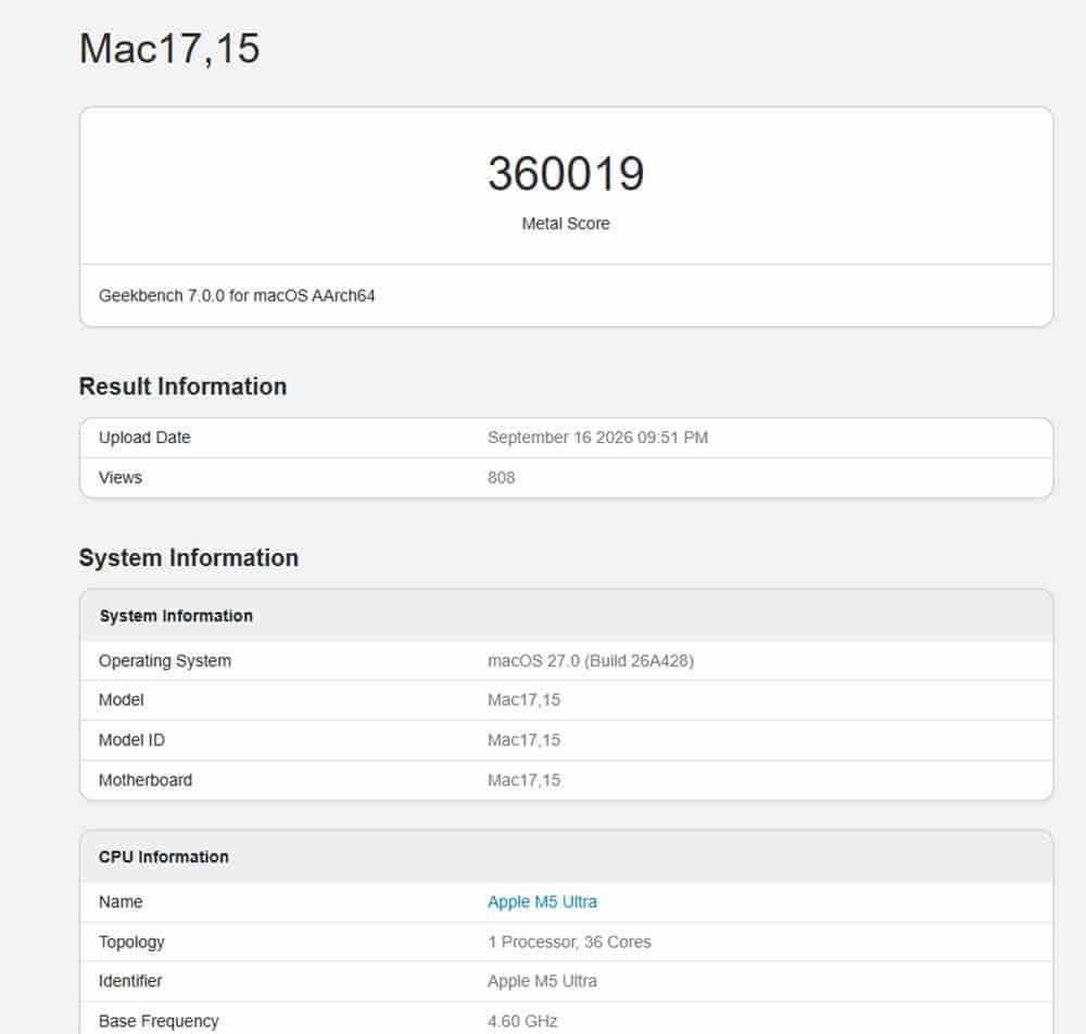 Mac Studio M5 Ultra: nei benchmark oltre il 50% in più di M3