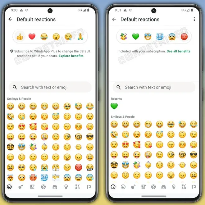 WhatsApp, reazioni personalizzate ma solo con abbonamento premium