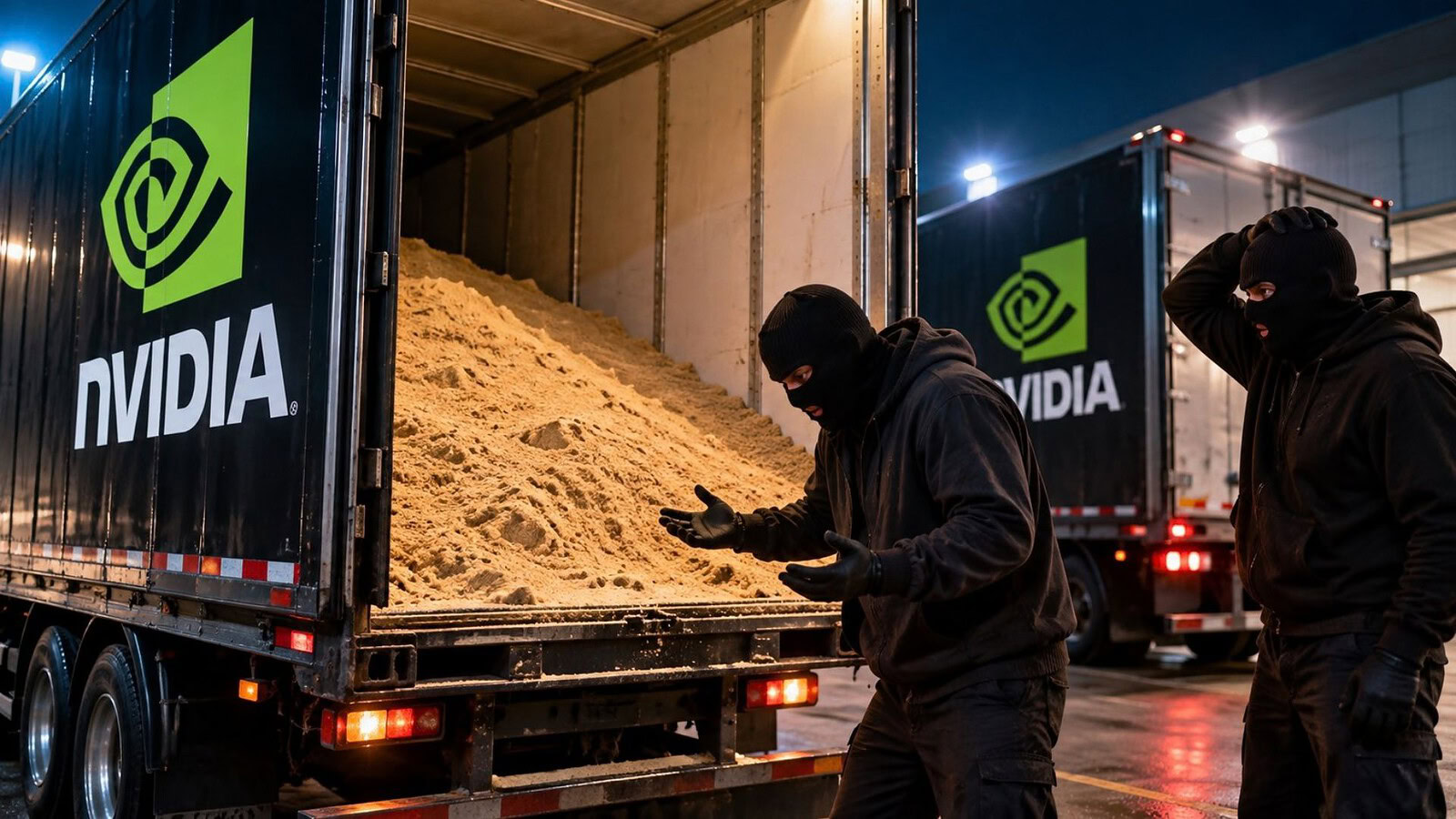 Furto camion NVIDIA, la sorpresa: i ladri trovano 18 tonnellate di sabbia