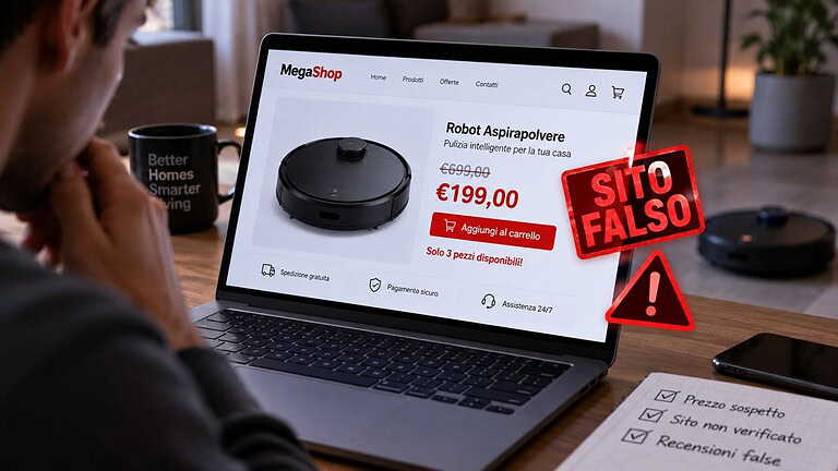 Robot aspirapolvere: attenti ai negozi falsi online, 120.000 siti imitano Dreame e FRITZ!