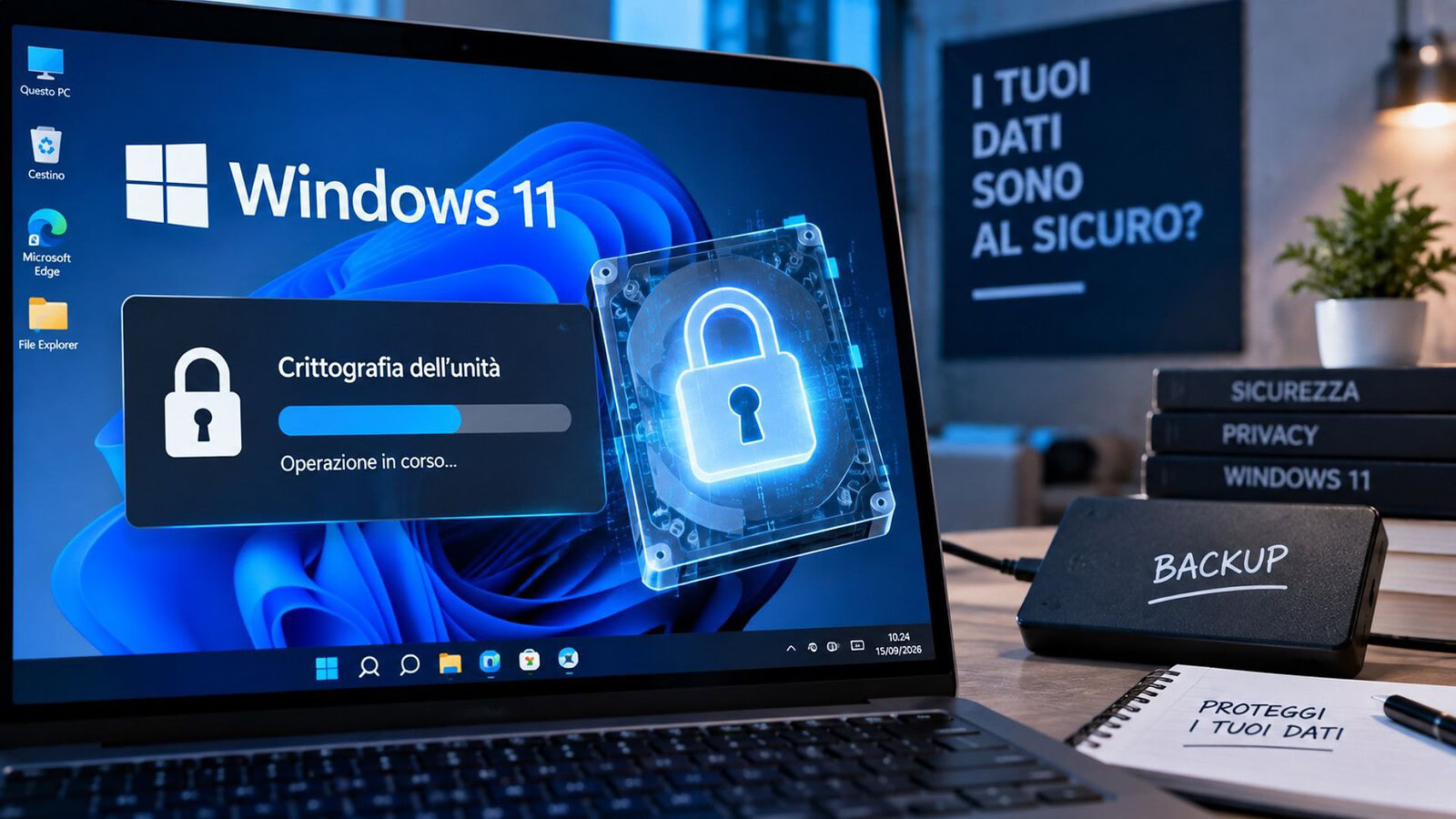 Windows 11 24H2 cifra il disco da solo: come salvare la chiave