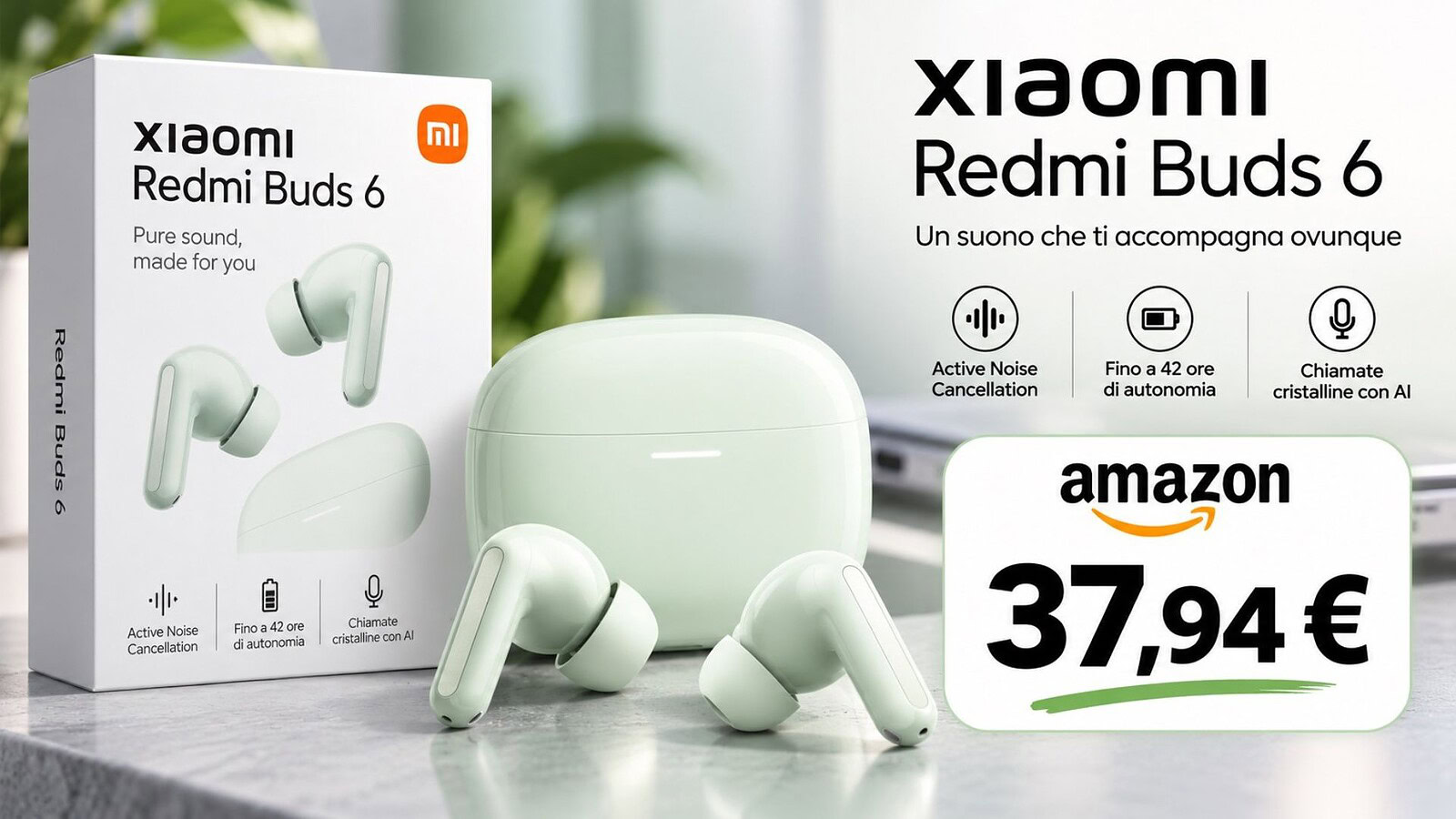 Xiaomi Redmi Buds 8 al minimo storico: ANC 50 dB a 37,94€