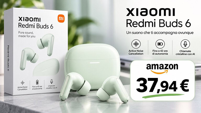 Xiaomi Redmi Buds 8 al minimo storico: ANC 50 dB a 37,94€