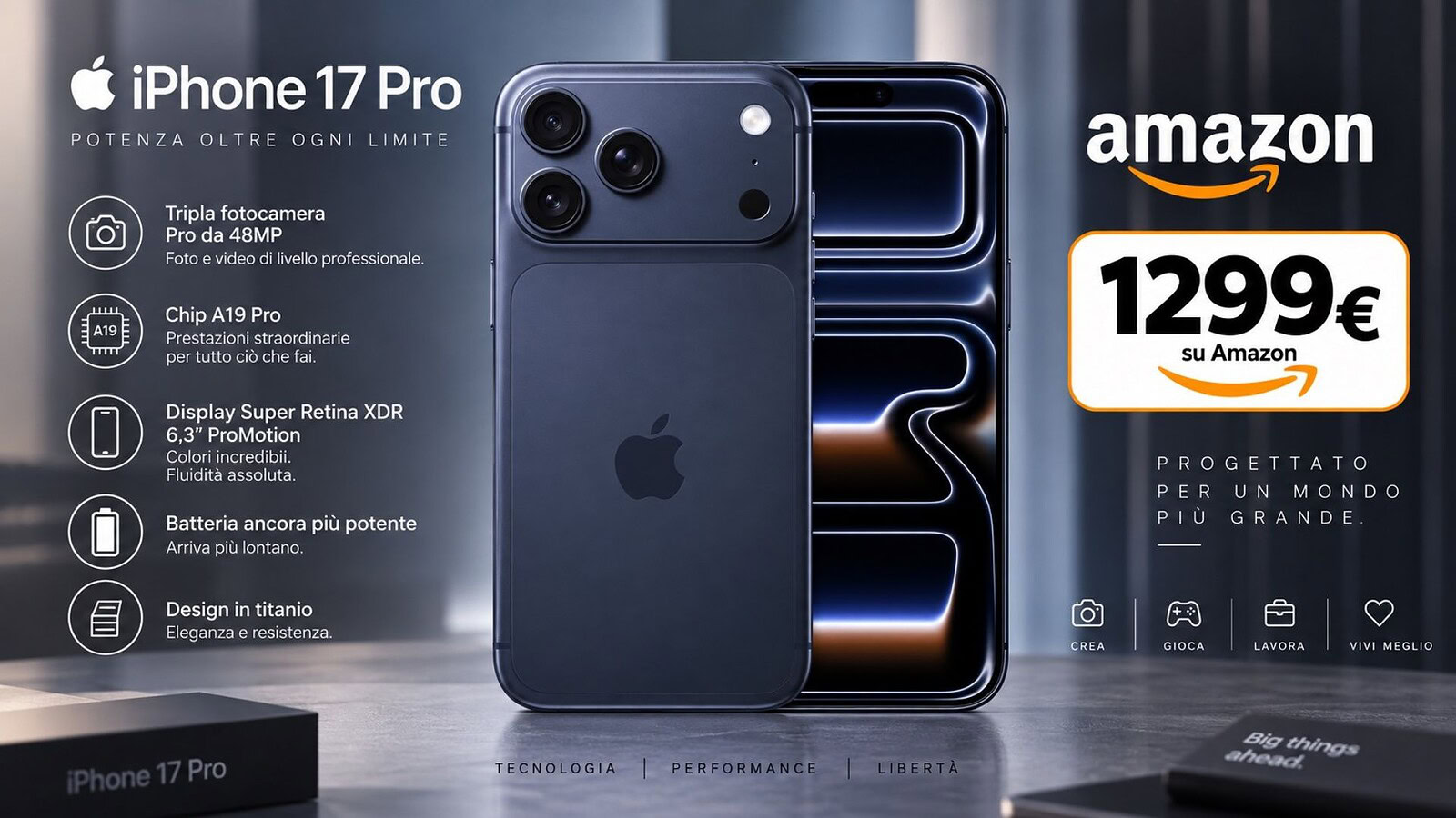 iPhone 17 Pro Max in super promo su Amazon: 1.299 euro