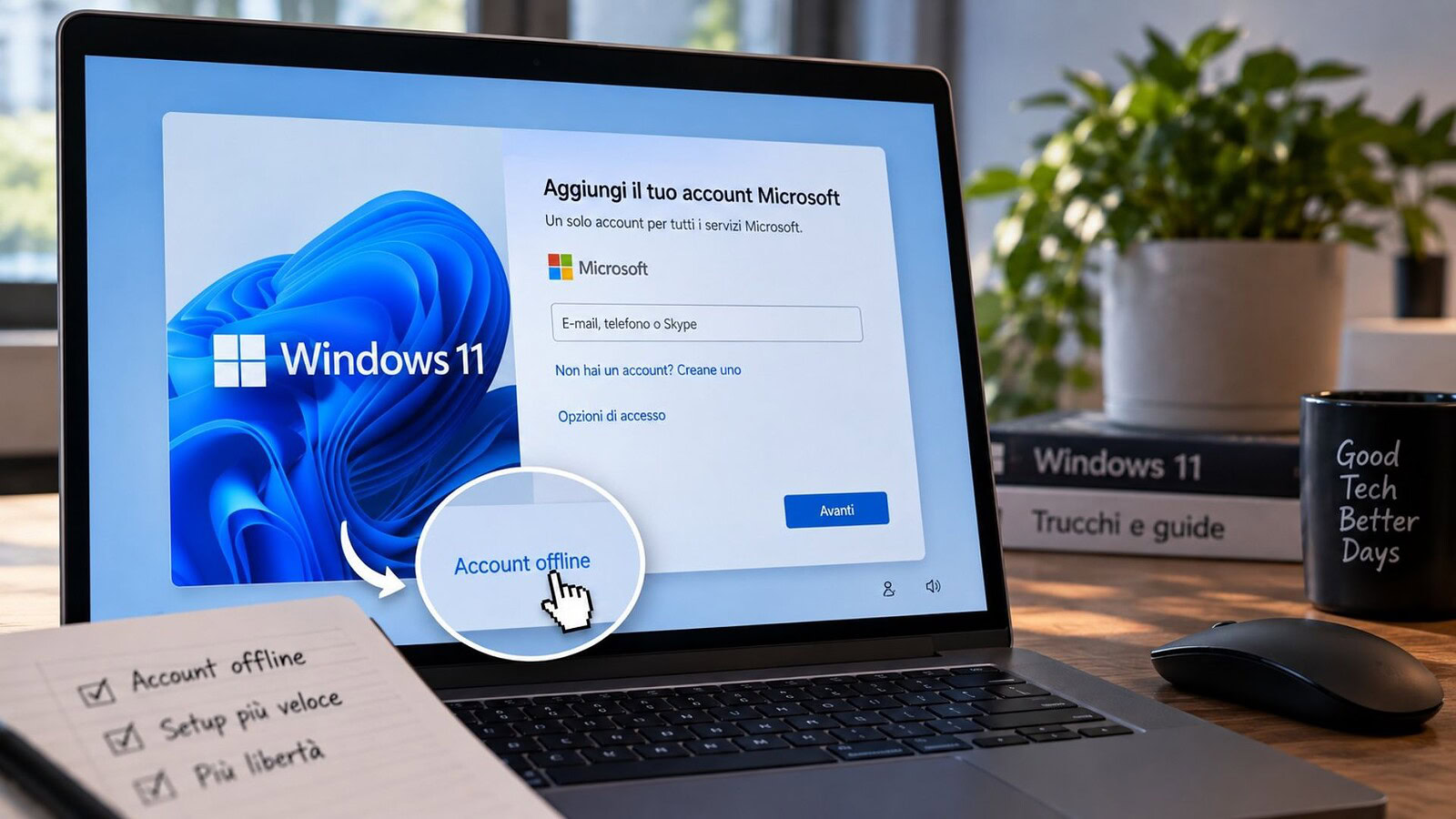 Windows 11, account locale senza trucchi: basta un clic su Home