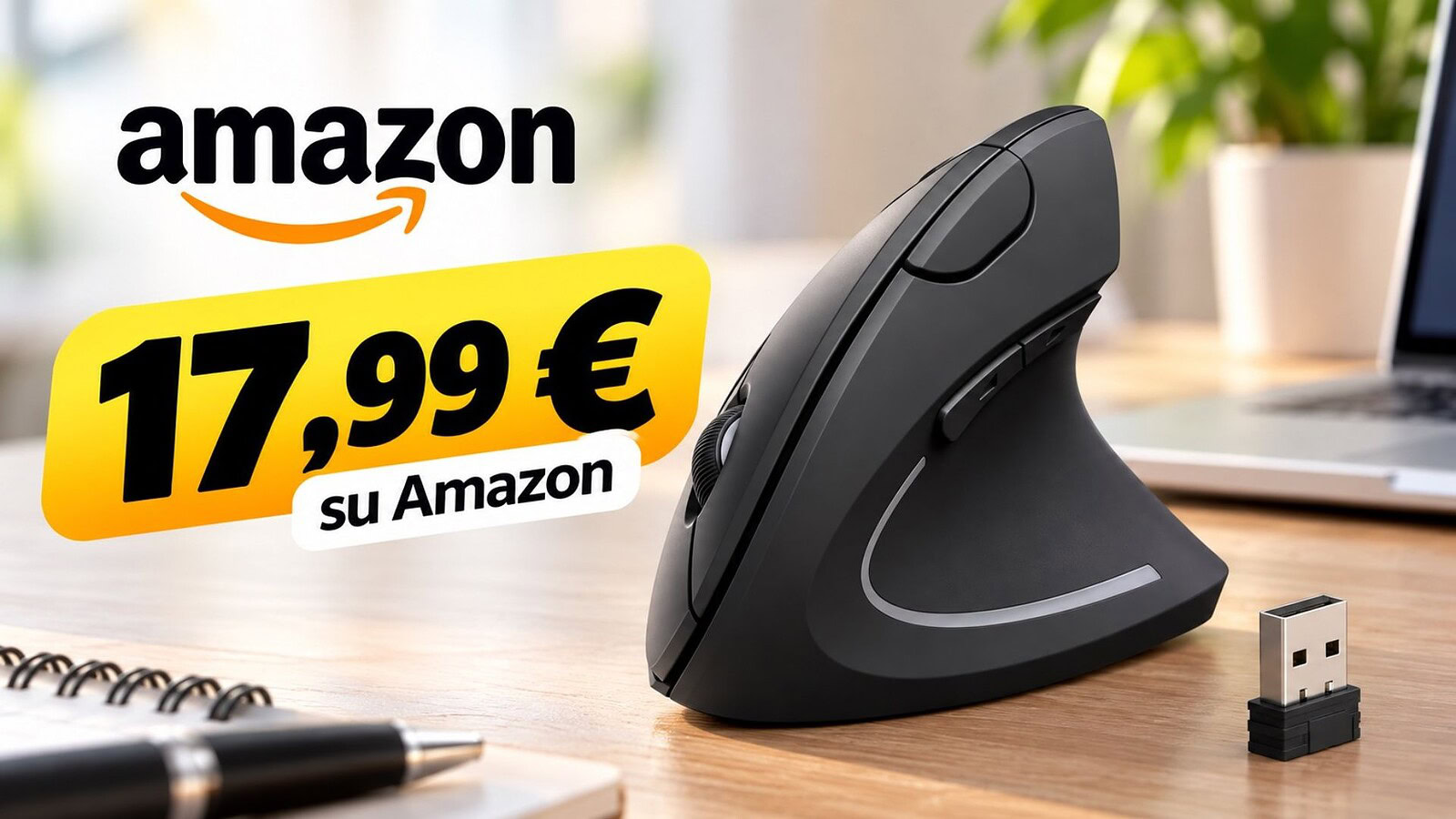 Mouse verticale Anker a 17,99€: ergonomia e 3 livelli DPI
